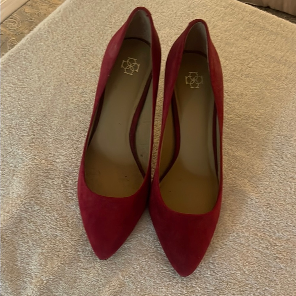 Ann Taylor Red Suede Heels
